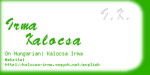 irma kalocsa business card